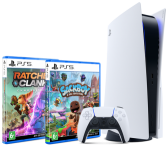 Консоль Playstation®5 в комплекте с играми Ratchet & Clank: Сквозь Миры и Сэкбой: Большое приключение